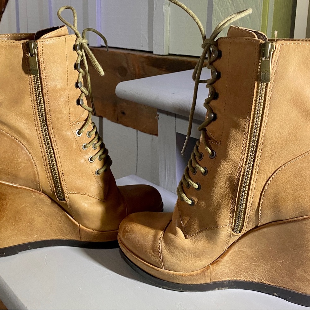 Tan Lace up Booties